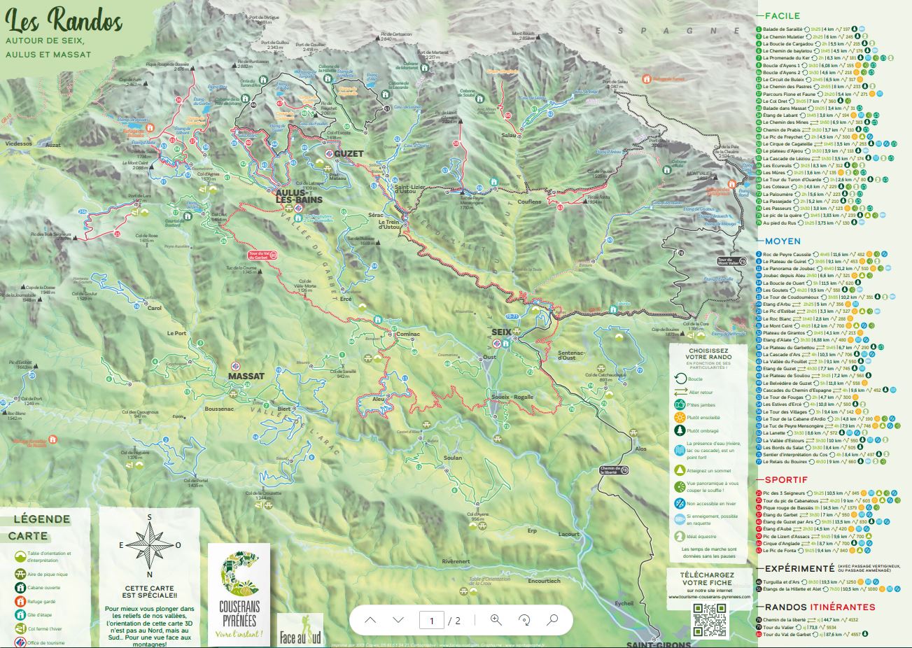 Carte randonnée Haut-Couserans