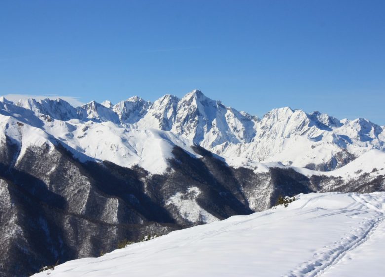 Montagnes enneigées depuis Guzet