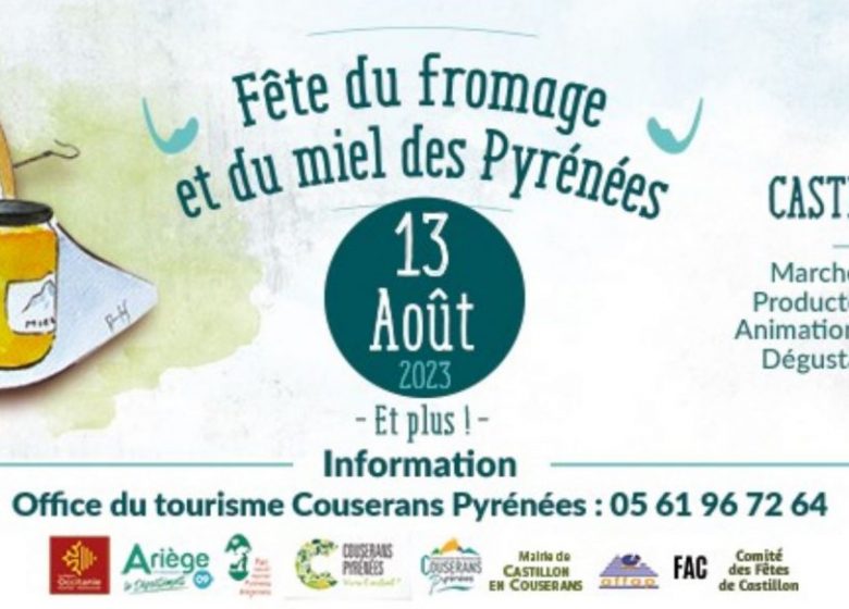 Affiche de la Fête du fromage et du miel des Pyrénées Ariégeoises