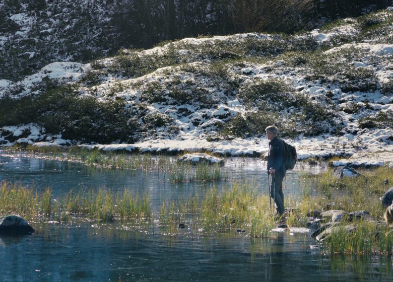 Promeneur au bord de l’étang de Labant