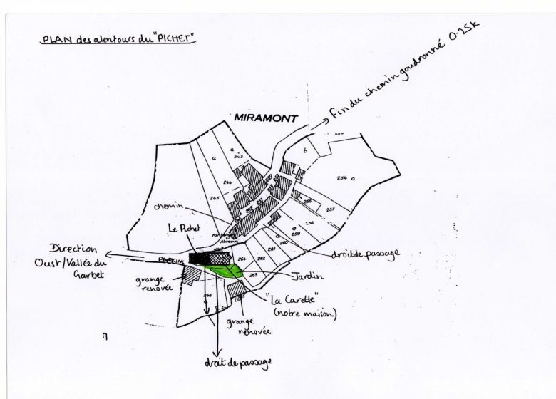 Plan de l’hameau de Miramont- Gîte Le Pichet