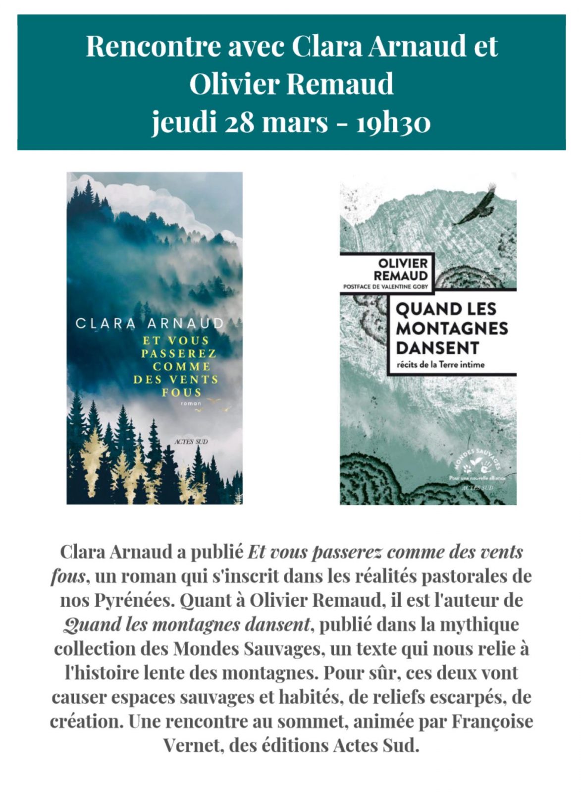 La librairie À la Lettre : Rencontre avec Clara Arnaud et Olivier Remaud