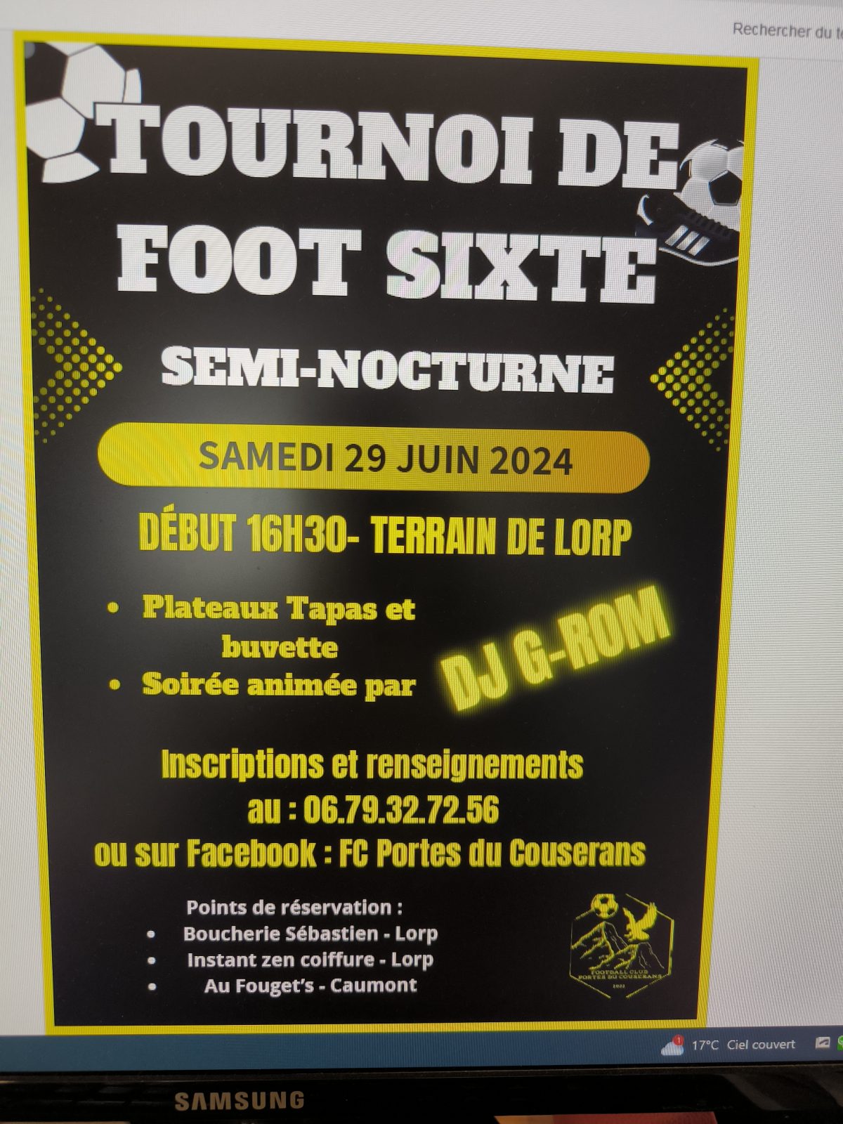 Tournoi semi-nocturne, soirée Tapas et DJ