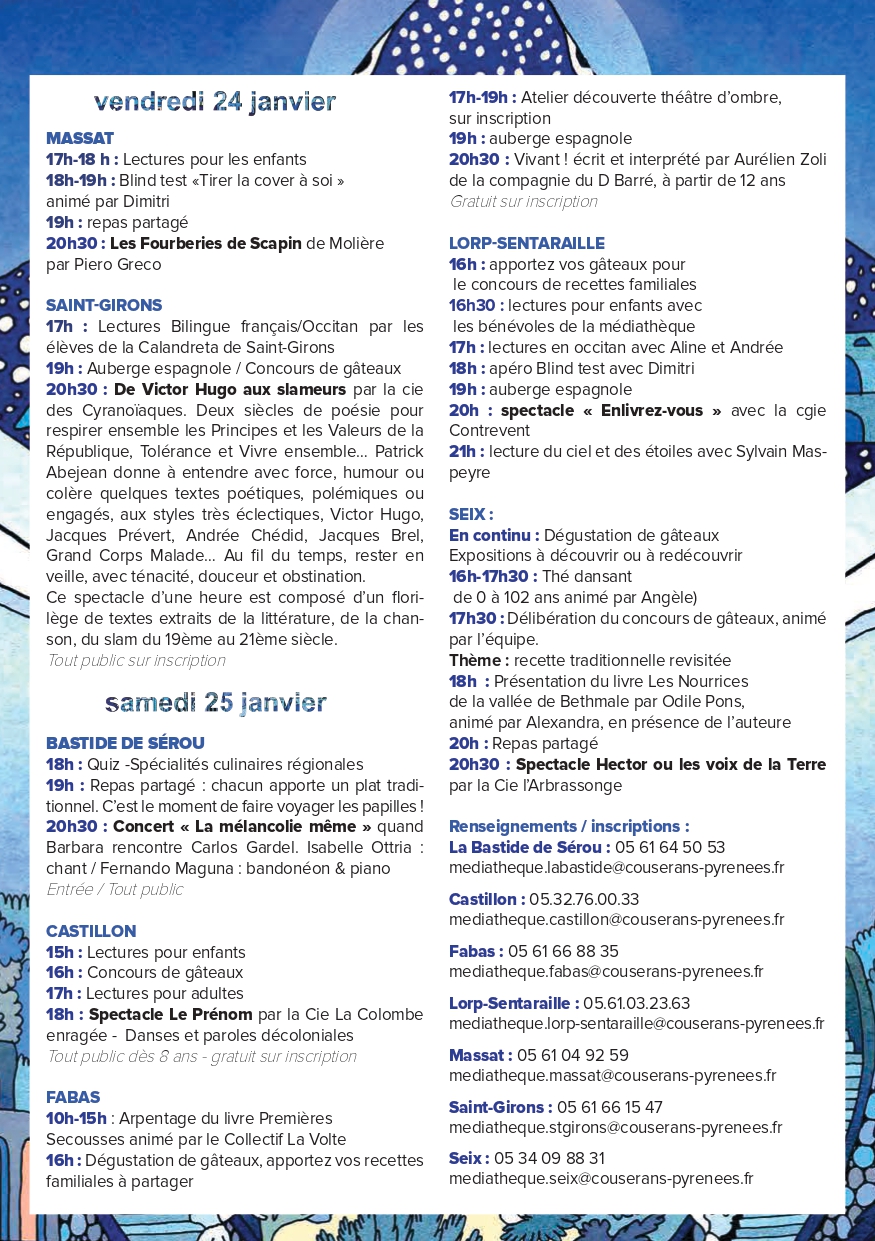 Nuits de la lecture à Castillon-en-Couserans