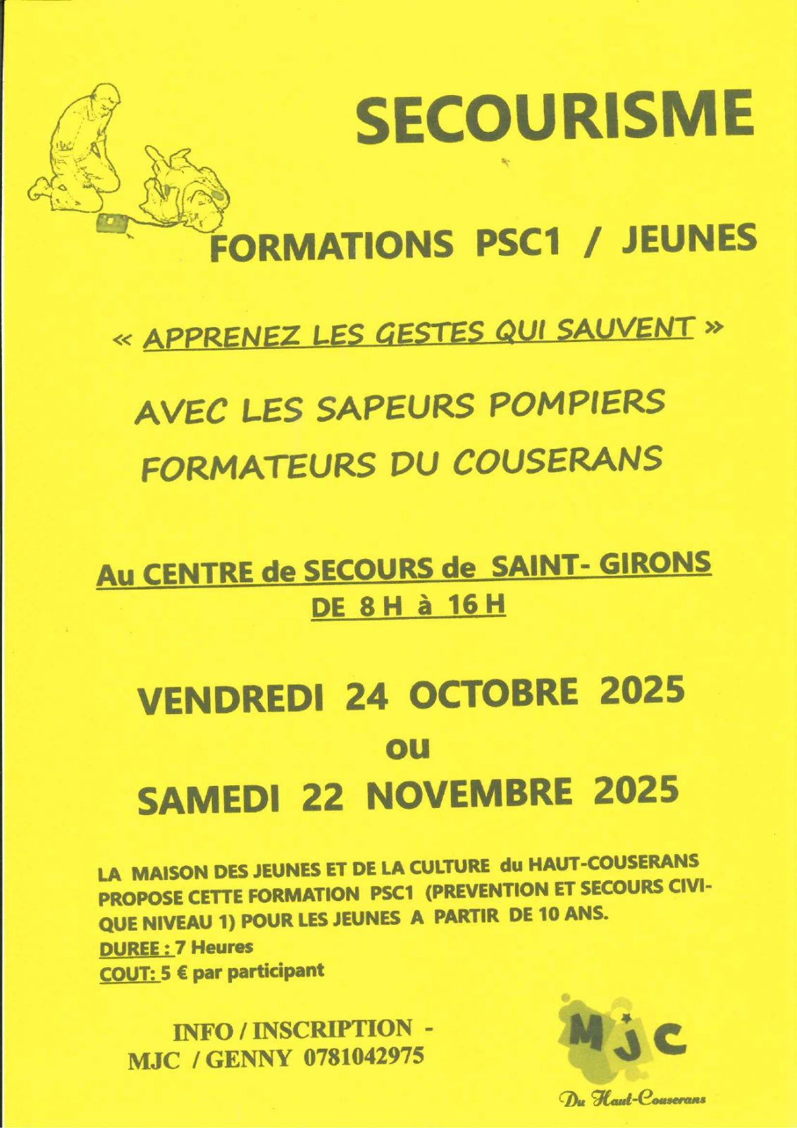 SECOURISME formation PSC1 – Jeunes