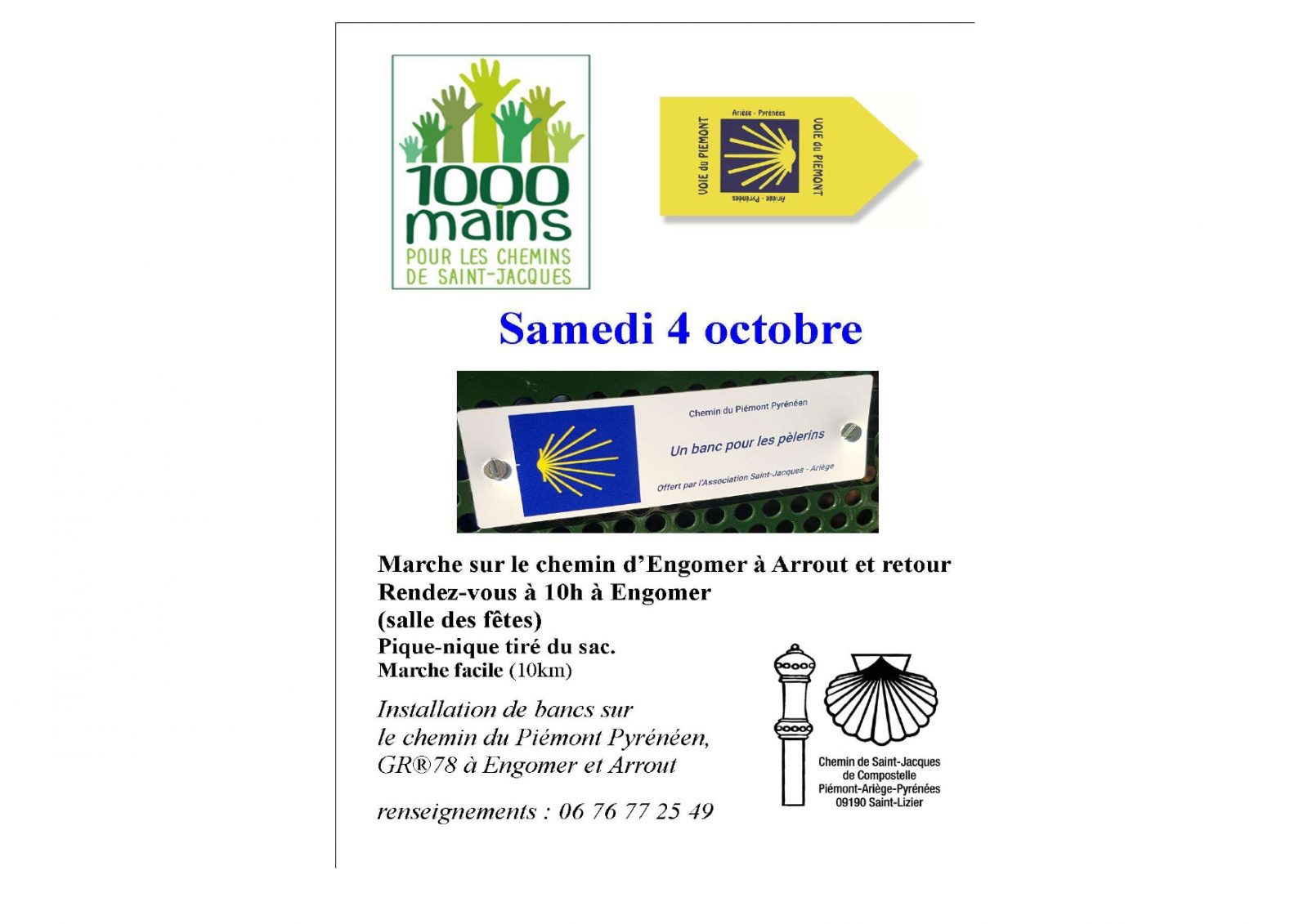Marche «&nbsp;Mille mains pour le chemin de St Jacques&nbsp;»