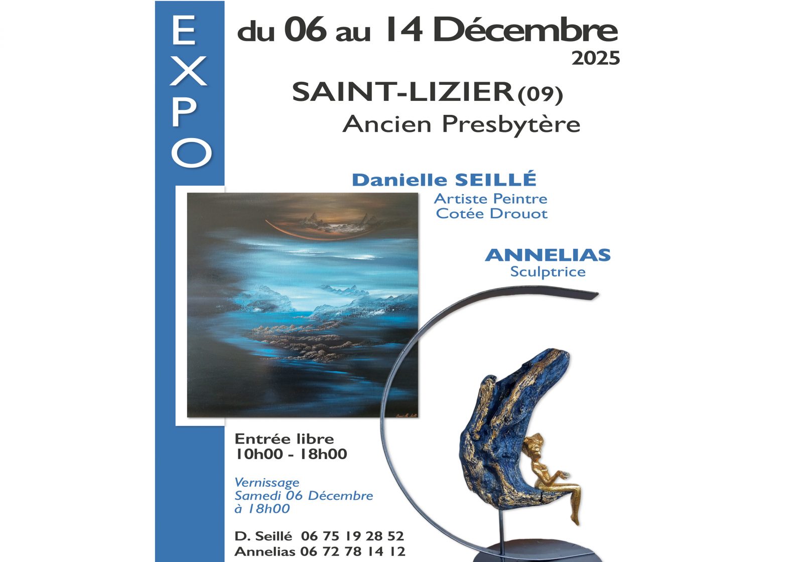 Exposition Sculpture d’ANNELIAS et Peinture de Danielle SEILLE