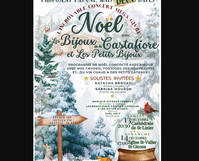 Concerts de Noël des Bijoux de la Castafiore et des Petits Bijoux_Saint-Girons