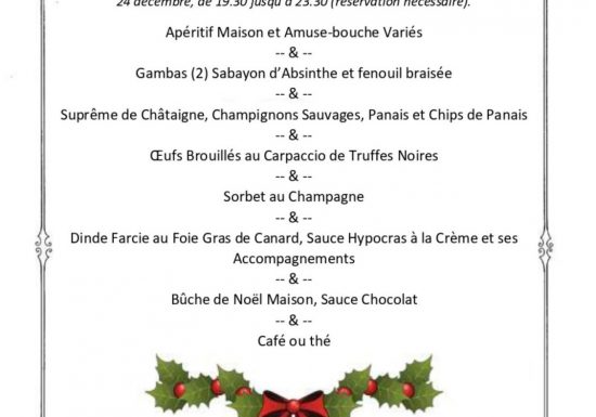 Réveillon de Noël à l’Auberge Des Deux Rivières
