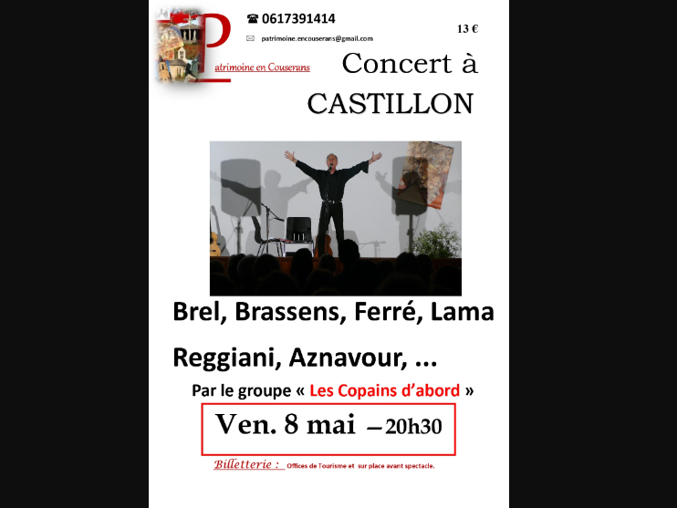 Concert  » Les Poètes de la chanson française »_Castillon-en-Couserans