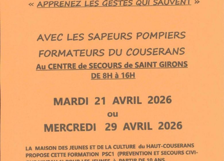 Secourisme Formation PSC1 – Jeunes_Saint-Girons