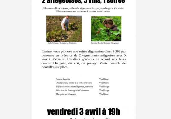 2 Ariégeoises, 5 Vins, 1 Soirée