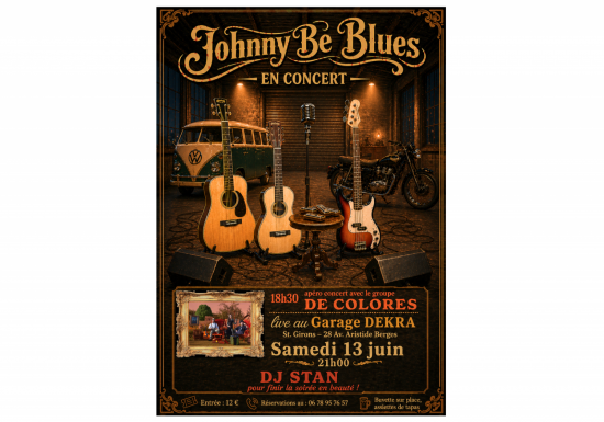 Le garage DEKRA en Fête – Concerts De Colores et Johnny Be Blues