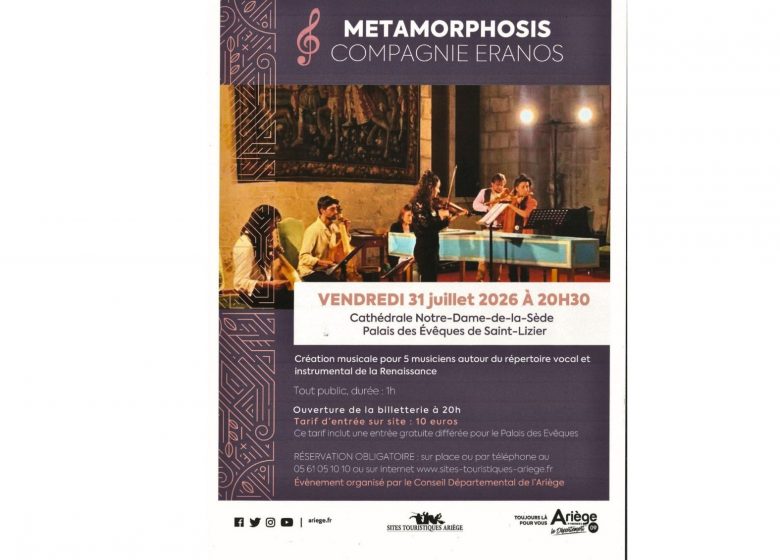 Concert « Metamorphosis  » – Compagnie Eranos_Saint-Lizier