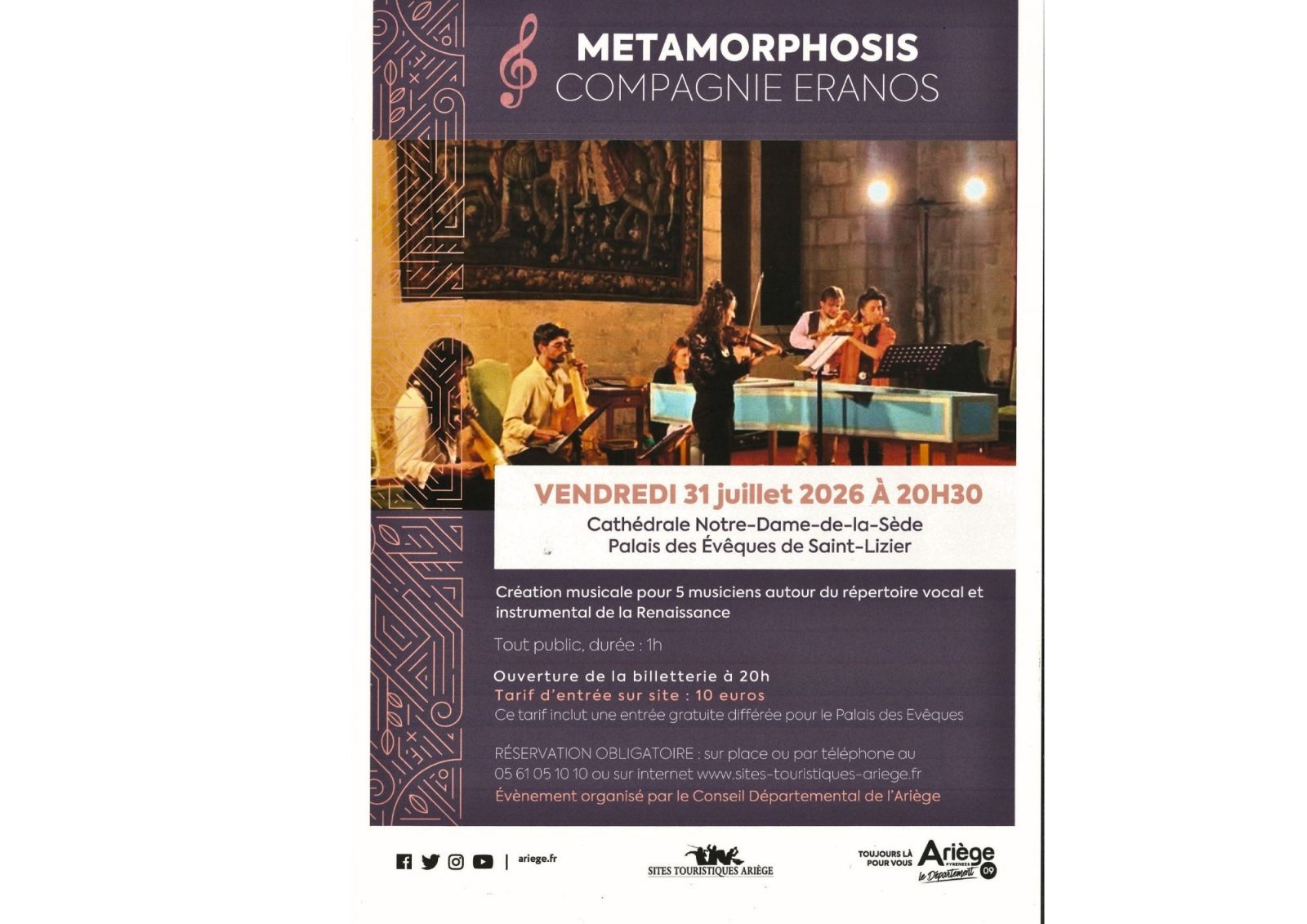 Concert « Metamorphosis  » – Compagnie Eranos