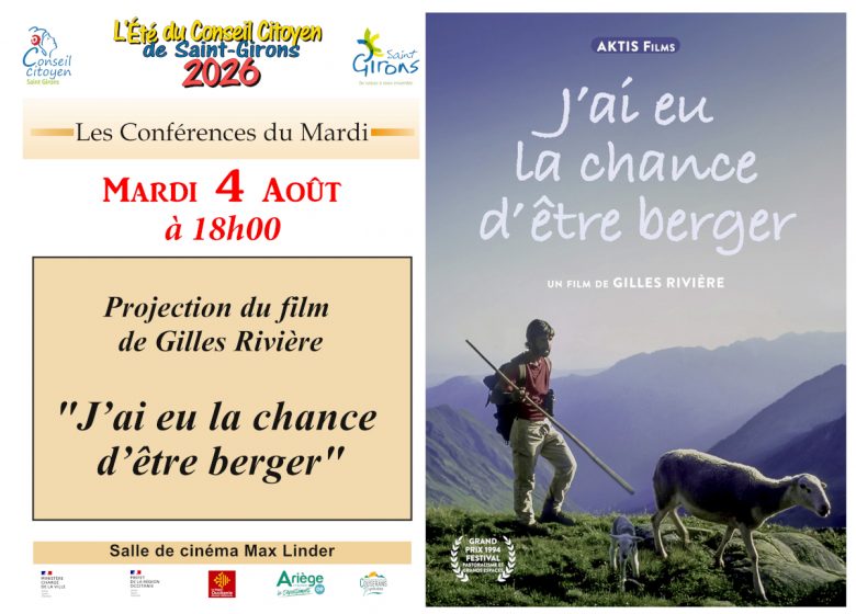Les Conférences du Mardi – Projection du film « J&rsquo;ai eu la chance d&rsquo;être berger »_Saint-Girons
