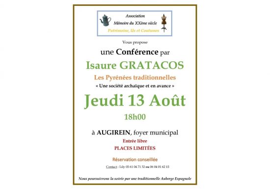 Conférence « Les Pyrénées traditionnelles, Une société archaïque et en avance « 