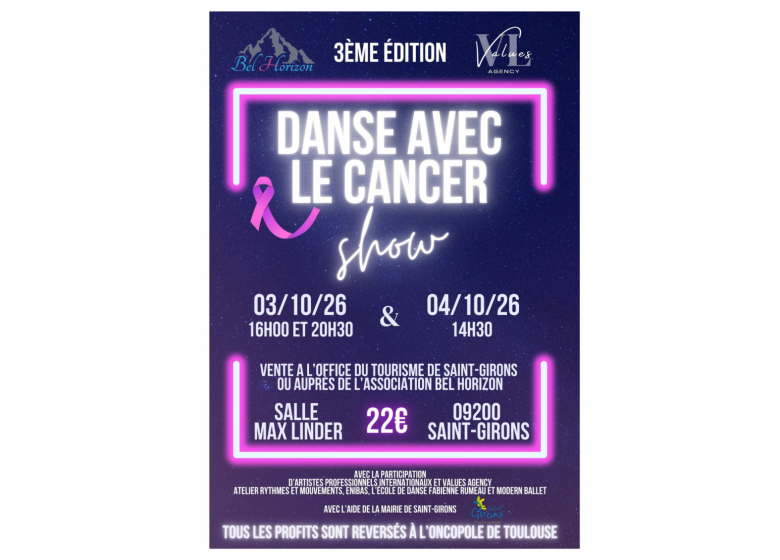 L’association Bel Horizon vous propose : Le Show Danse avec le Cancer – 16h00_Saint-Girons