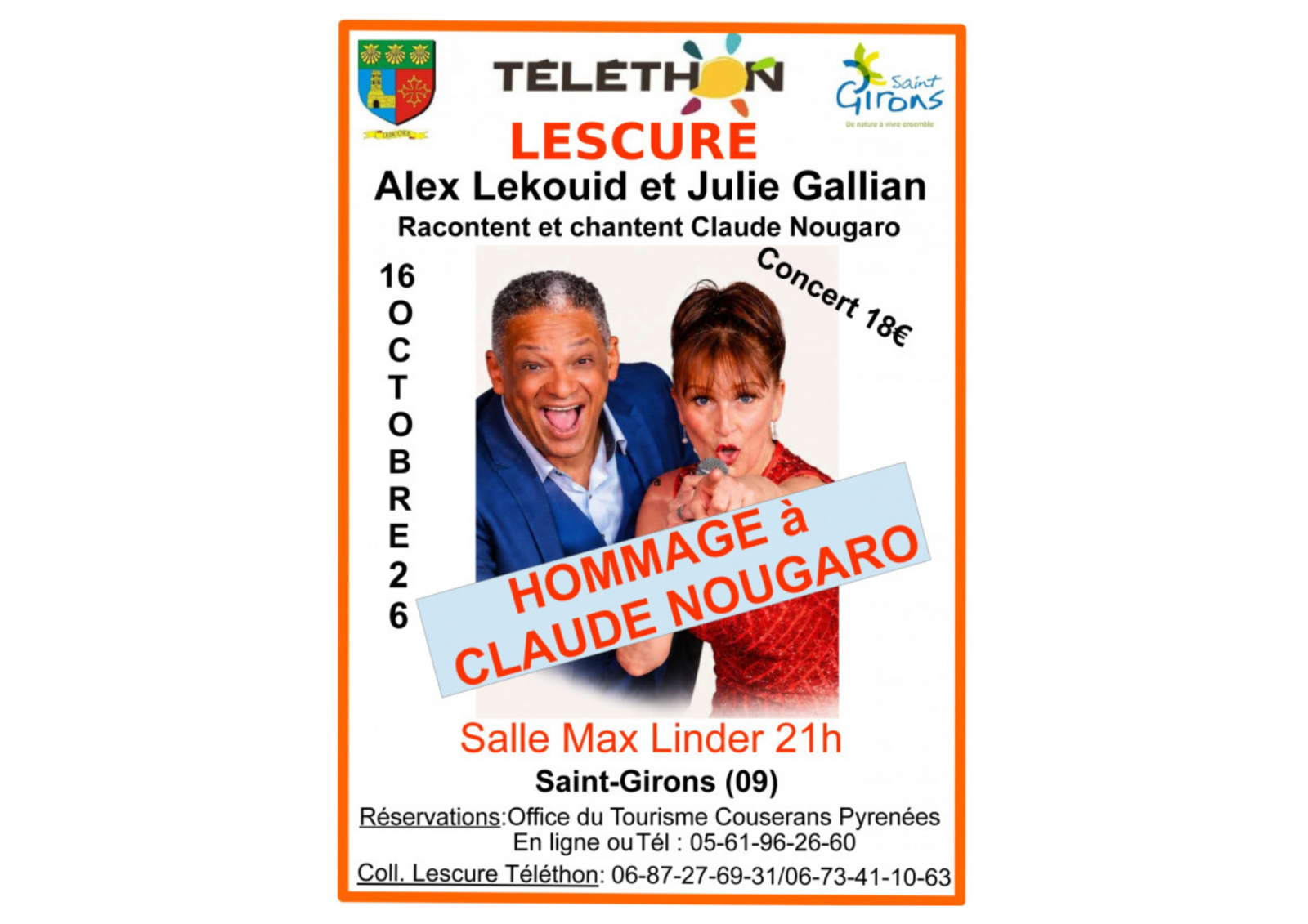 Concert Téléthon hommage à Claude Nougaro