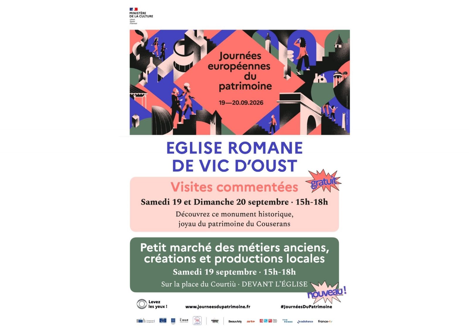 Journées du Patrimoine 2026 : Visites commentées de l’église romane de Vic d’Oust