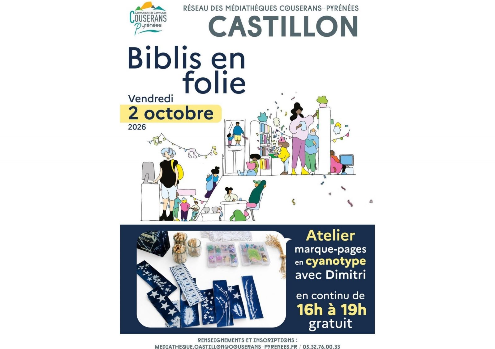 Biblis en folie 2026 : Atelier Cyanotype à la médiathèque de Castillon-en-Couserans