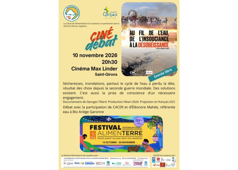 Ciné-débat autours de « Au fil de l&rsquo;eau : de l&rsquo;insouciance à la désobéissance »_Saint-Girons