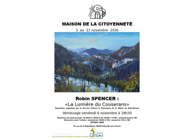 Exposition ROBIN SPENCER, peintre à l’huile en plein air : « La Lumière du Couserans »_Saint-Girons